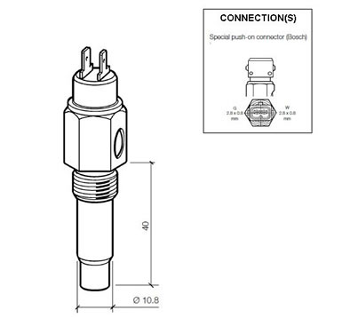 VDO Oil temperature sender 150°C